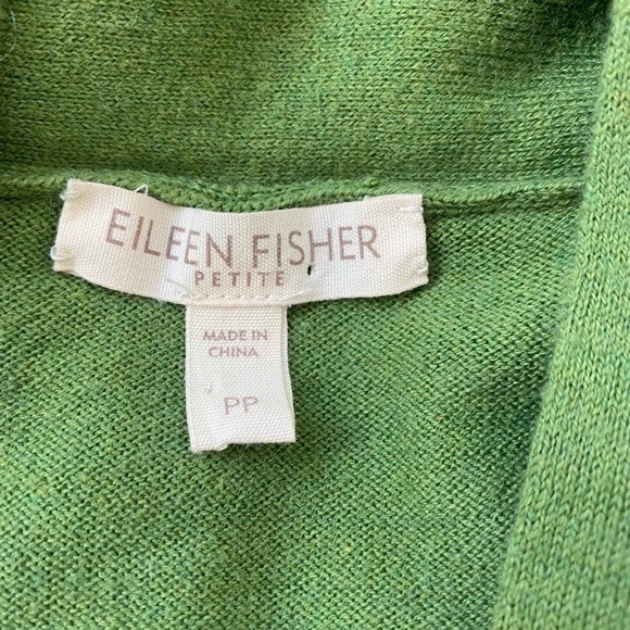 Eileen Fisher Women’s Green Cotton Cashmere Cardigan Petite - Picture 3 of 4
